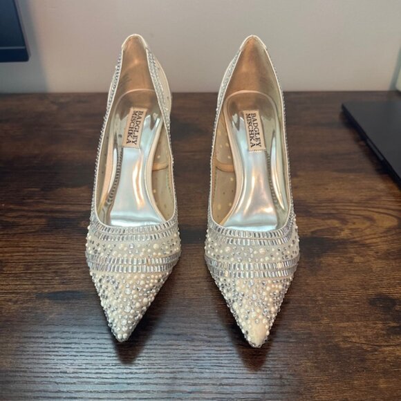 Badgley Mischka Bailey Bejeweled Mesh Stiletto - Picture 2 of 6
